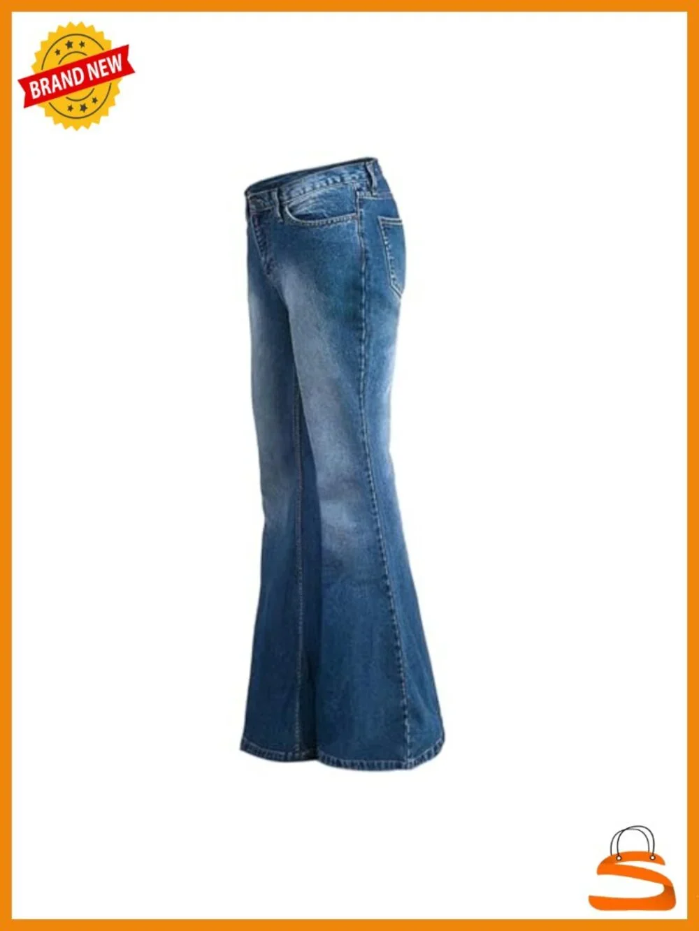 Men's Bell Bottom Flare Jeans 60s 70s Stretch Cotton Denim Pants
